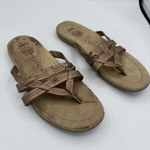 Earth Spirit Shoes Sandals Womens Size 6 Bronze‎ Strappy Thong Gelron